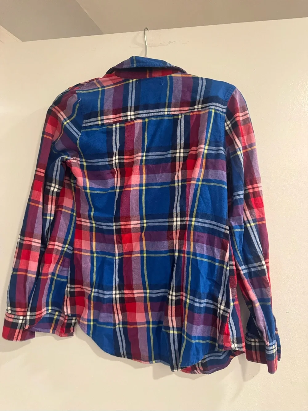 Old Navy Blue & Red Plaid Button-Down Shirt Women's XS casual flannel
